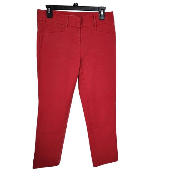 LOFT Womens Pant Size 2 The Riviera Cropped Ankle Marisa Fit Red Career Mid Rise - Picture 1 of 10